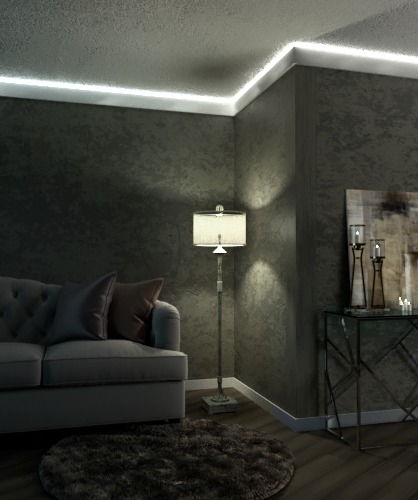 Карниз для подсветки EVROWOOD M07 LED ( д 2000 х в 120 х ш 18 мм)